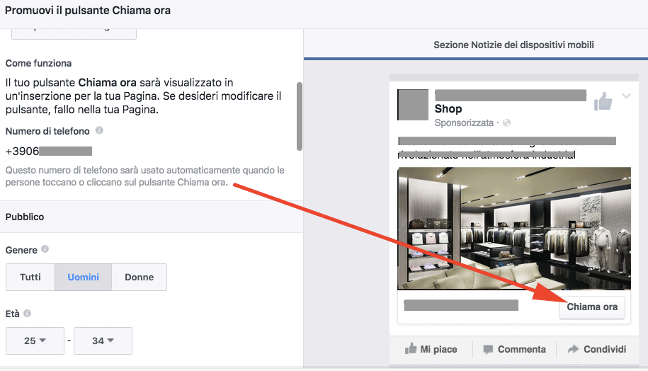 chiama ora Facebook adv